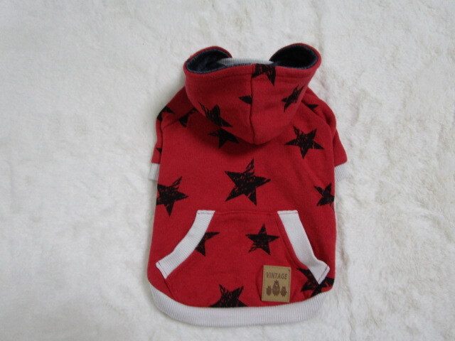 Toi et Moi トワエモア Sサイズ 胴回り35㎝ ★柄 パーカー レッド系 中古拍卖