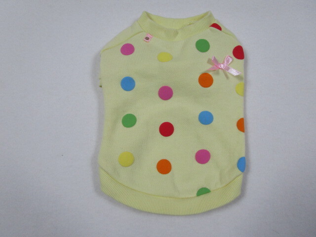 ポンポリース 2号 胴回り38cm 裏起毛 カラフルドット トレーナー クリーム 中古拍卖