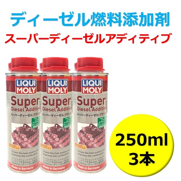 リキモリ LIQUI MOLY スーパーディーゼルアディティブ 3本セット 250ml|燃料添加剤 ディーゼル車用 カーボン除去・燃焼効率UP拍卖