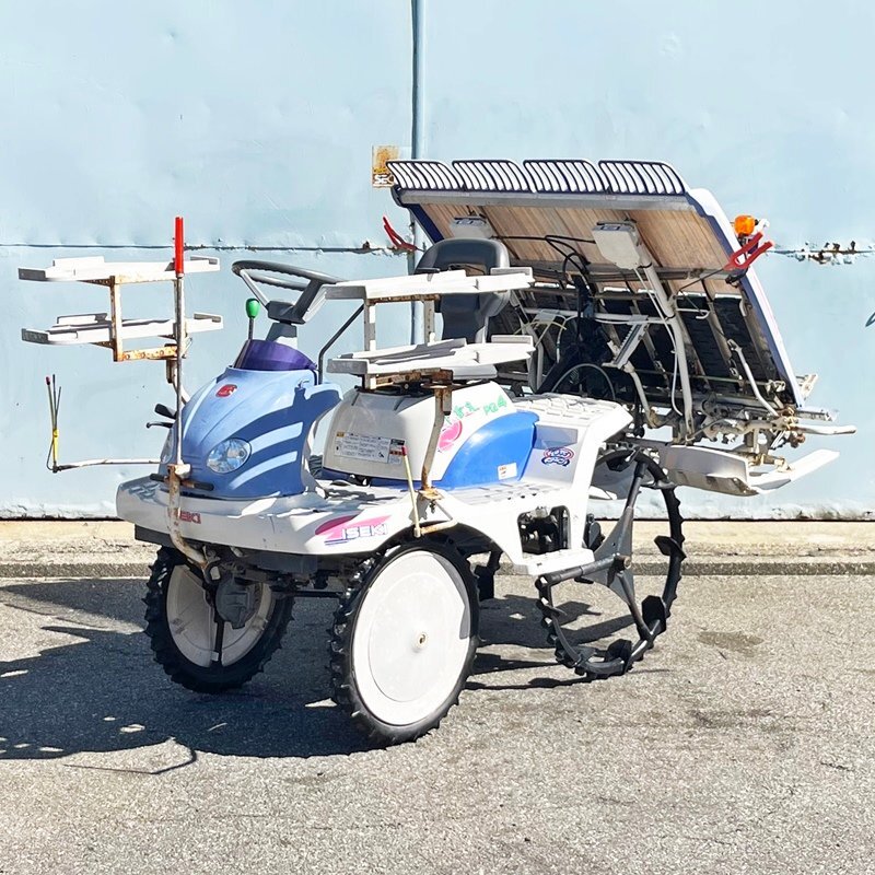 【富山】イセキ 田植機 PQ4-DUB 4条植 8.8馬力 セル付き あぜごえ くるっとターン 田植え機 田植え ガソリン ISEKI 倉庫内保管 北陸 中古拍卖