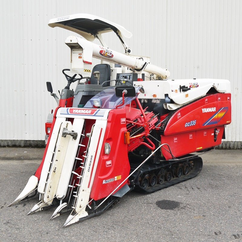 【新潟】ヤンマー 3条刈り コンバイン GC335 35馬力 UFO こぎ深さ自動 丸ハンドル デバイダ ワイドクローラー グレンタンク 中古 倉庫保管拍卖