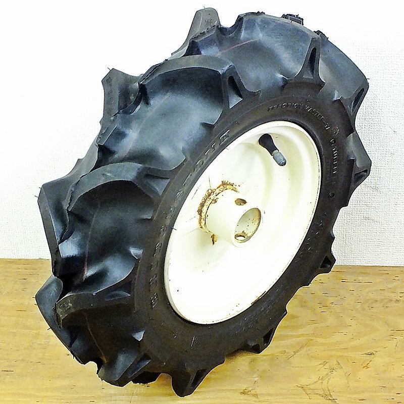 【群馬】ブリジストン ホイール タイヤ 4.00-8 丸軸 1本 中古 部品 ネギ移植機 管理機 農業用 農耕用 耕運機 耕耘機 耕うん チューブレス拍卖