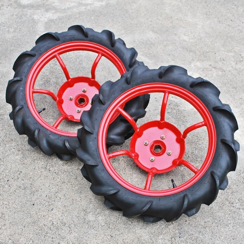 【新潟】4.00-19 オーツ 管理機用 タイヤ 19インチ 左右セット 中古 ホイール 交換 パーツ 甘藷 弦切り 耕うん機 耕耘機 ファルケン拍卖