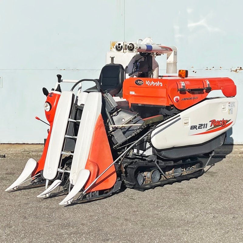 【富山】クボタ コンバイン ER211 区分W 11馬力 2条刈 全面刈 ラクティ グレンタンク オーガ ディーゼル 軽油 収穫 稲 米 倉庫内保管 中古拍卖