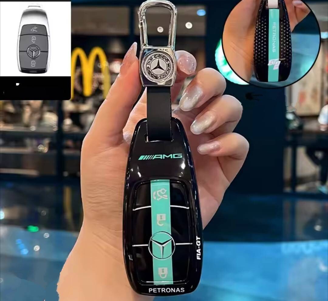 即納!新品! メルセデスベンツ AMG キーレス キーカバー キーホルダー ブラック 黒色w177 w247 cls w205 w213 w257 cla c118 gla glb拍卖