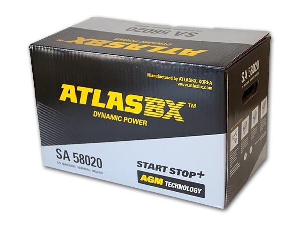 アトラス SA58020 (80Ah) LN4 AGM バッテリー (580901080 BLA-80-L4 L4 互換)アイドリングストップ車 欧州車用 ハイラックス (GUN125)拍卖