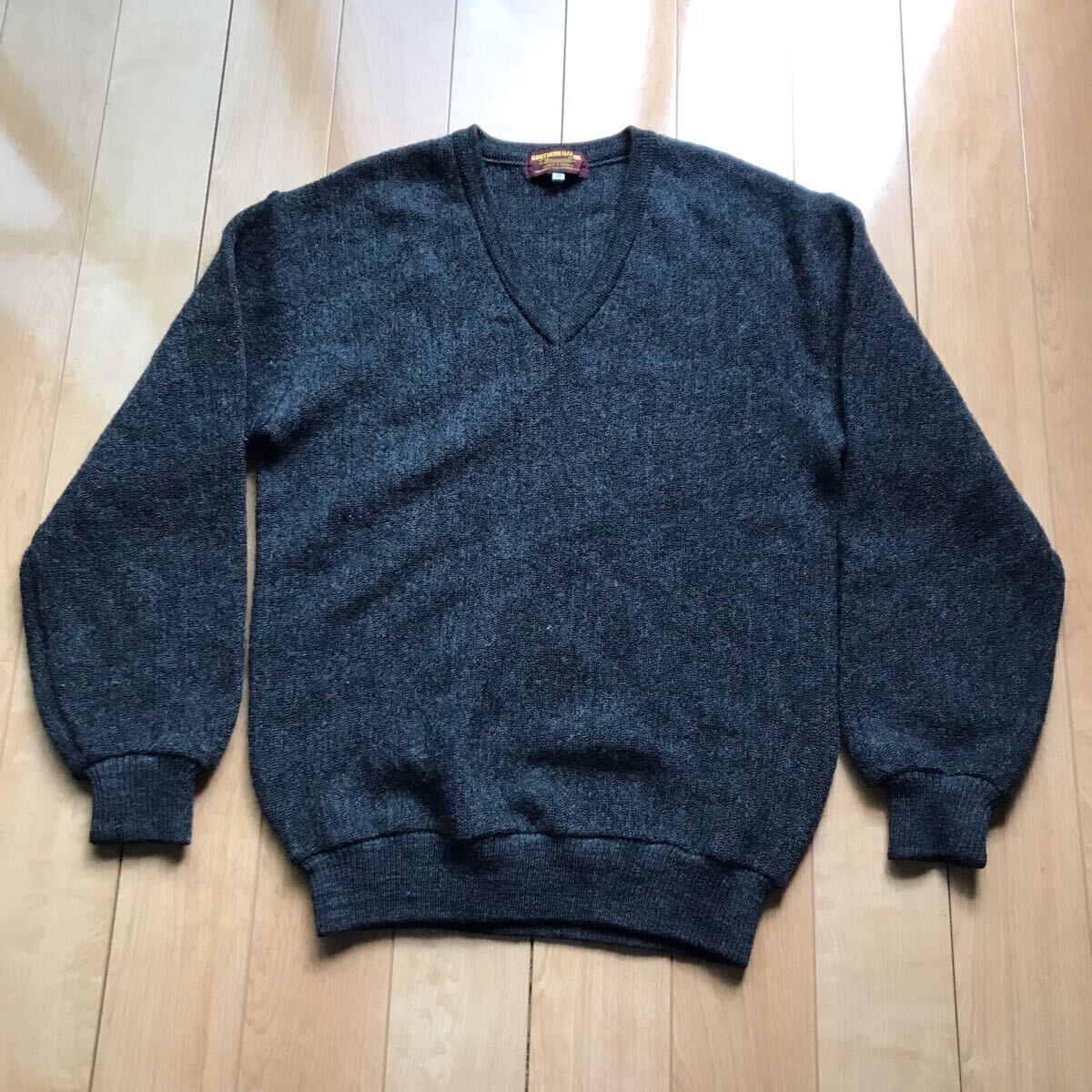 90年代 SOUTHERN HARBOR ウールニットセーター 578-1-407 ダークグレー M拍卖