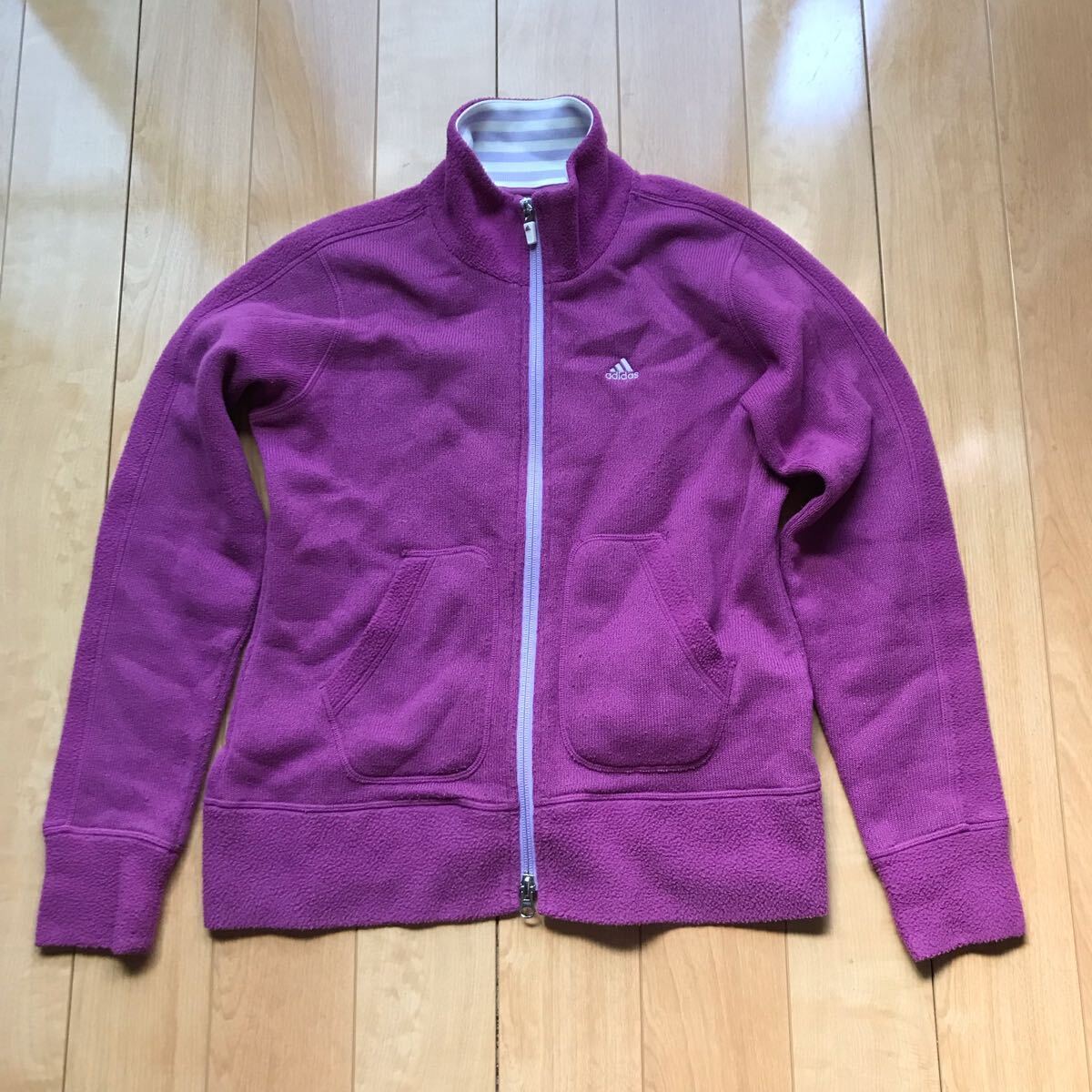 アディダス ジップアップブルゾン 581-1-404 レディース M パープル ゴルフ拍卖