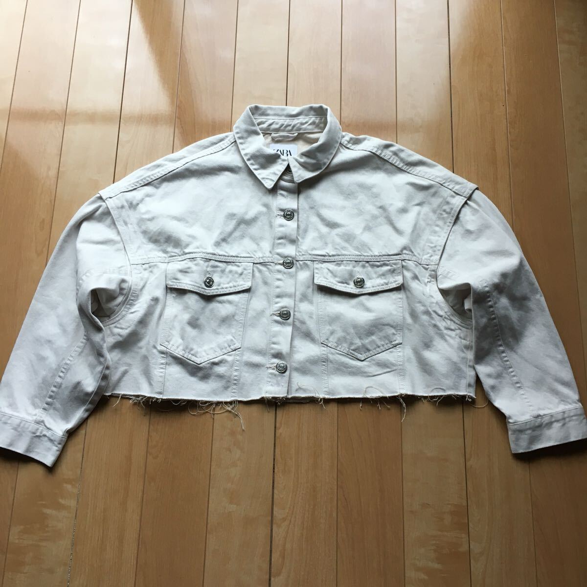 ザラ ショート丈トラッカージャケット 220-1-53 レディース ホワイト拍卖