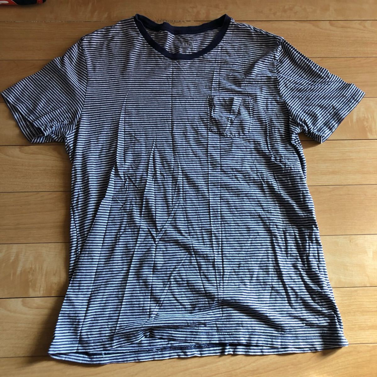 ギャップ ポケットTシャツ 228-1-58 ボーダー XL拍卖