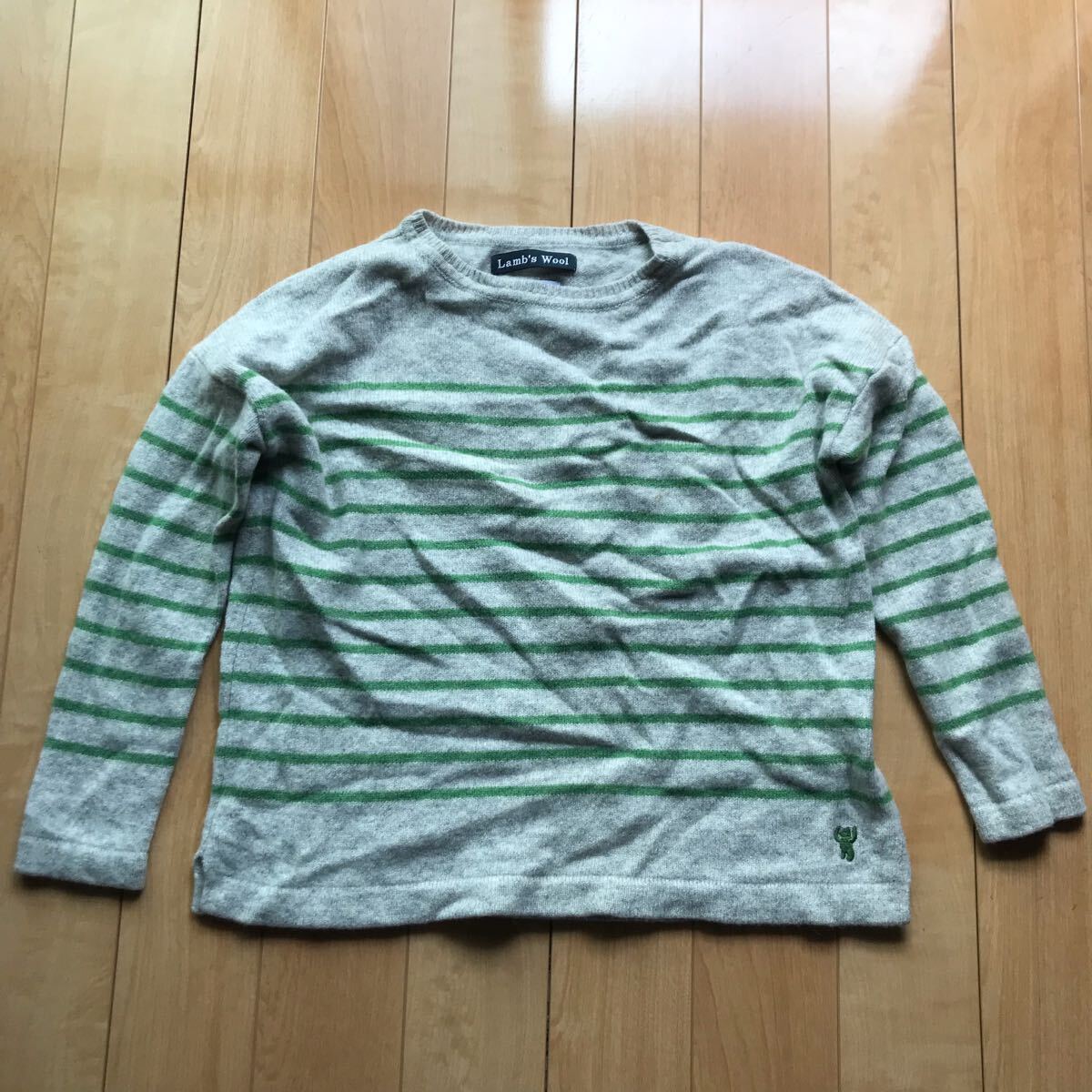 コーエン ウールニットカットソー 579-1-402 レディース M グレー グリーン ボーダー拍卖