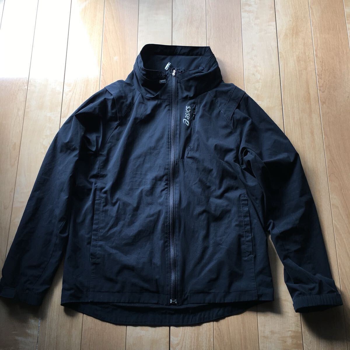 アシックス ウインドブレーカー 193-1-34 ブラック ジョギング ジム拍卖