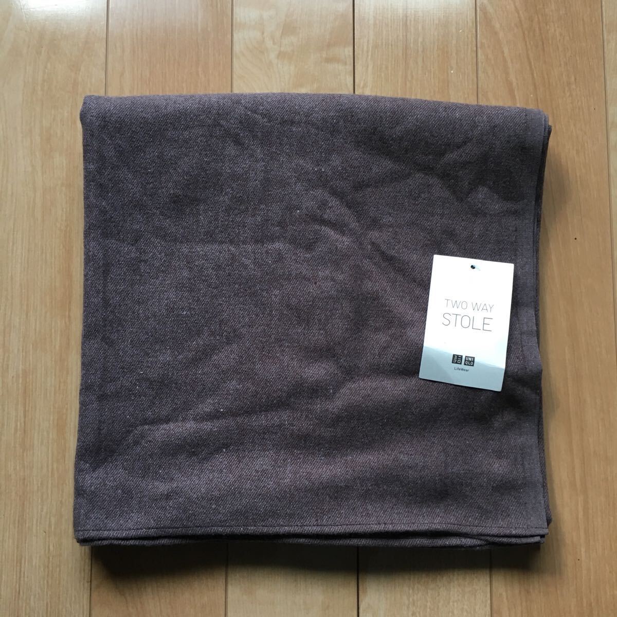 タグ付き ユニクロ 2wayストール 定価1990円+税 092-1-412 レディース ブラウン拍卖