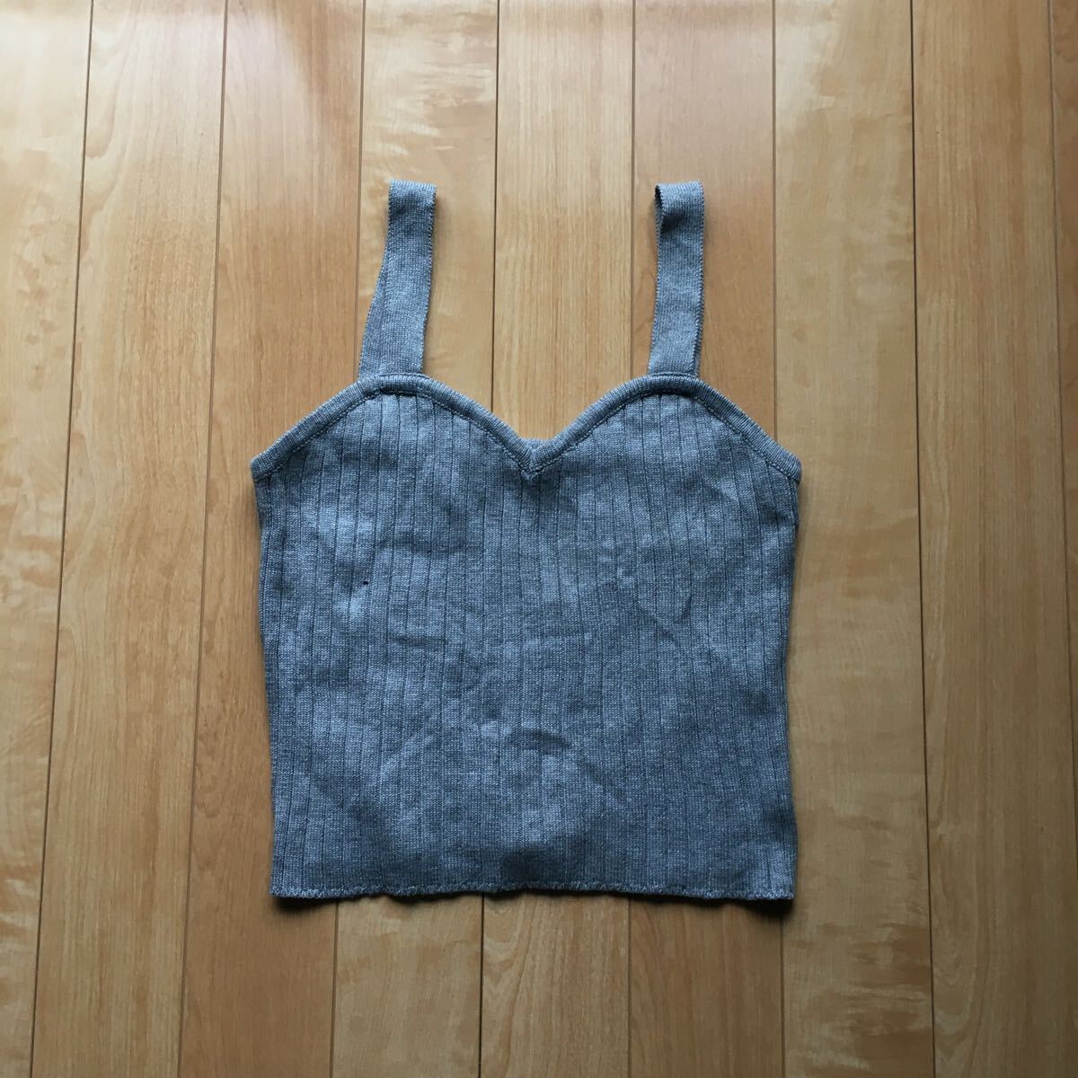 タグ付き グローバルワーク 洗えるニットビスチェ 087-1-419 レディース L グレー拍卖