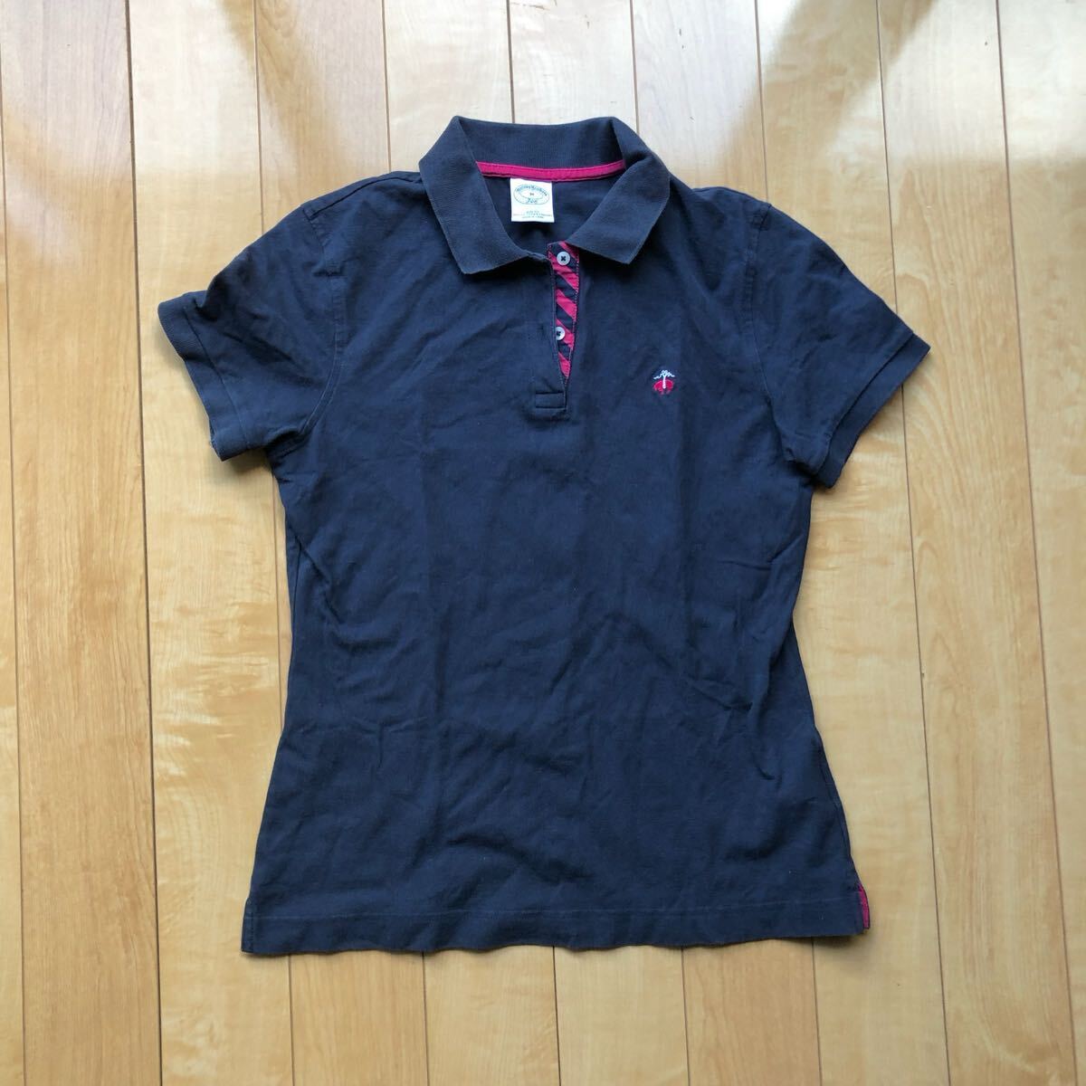 ブルックスブラザーズ スリムフィット 鹿の子ポロシャツ 241-1-38 レディース M ネイビー拍卖