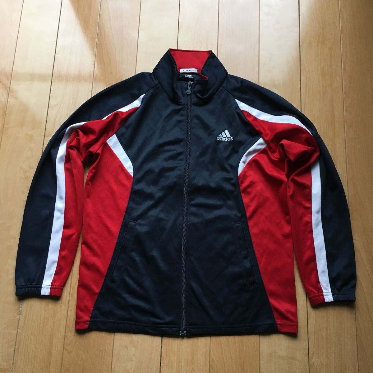 アディダス クライマライト ジャージジャケット 223-1-41 ネイビー レッド ホワイト 150cm拍卖