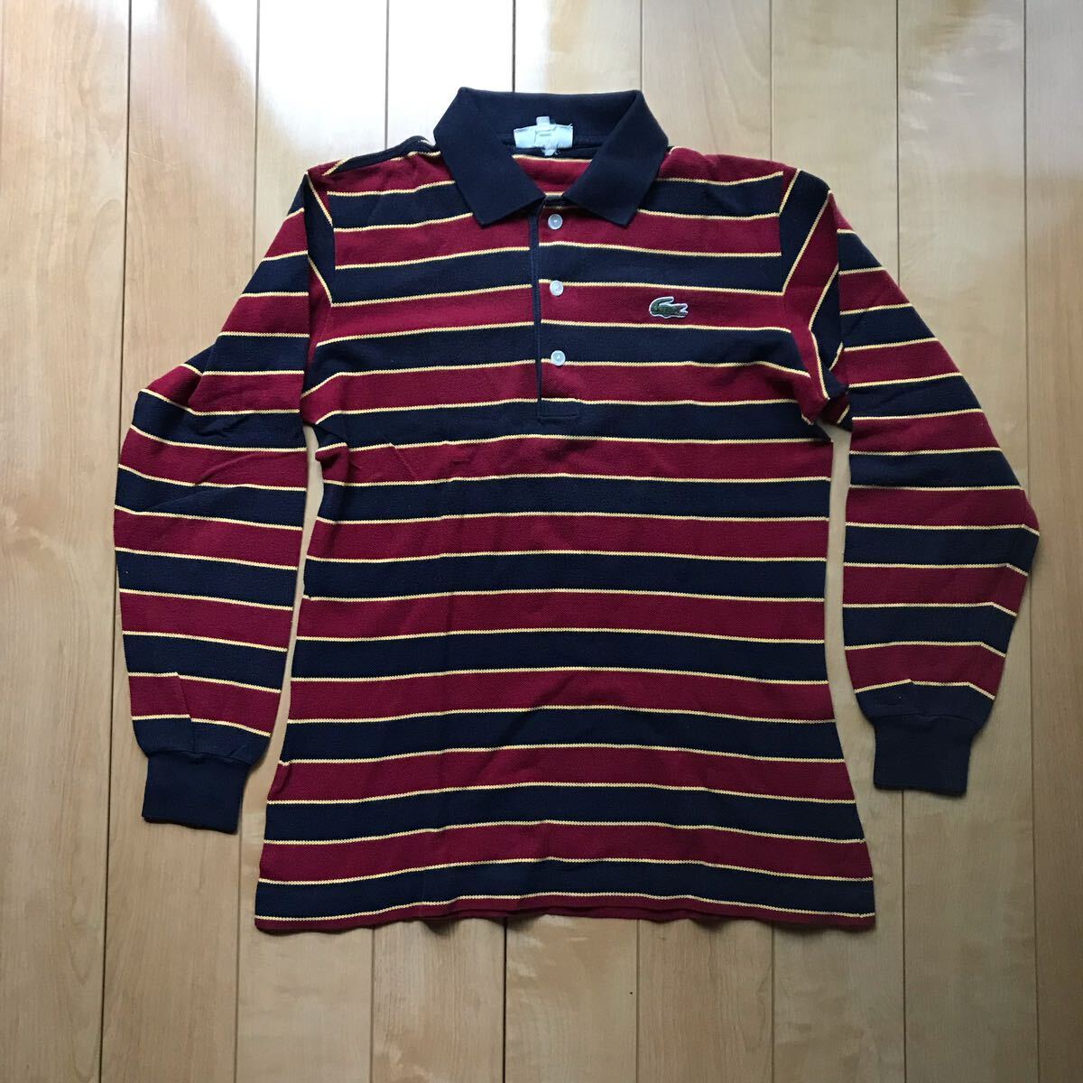 ラコステ ポロシャツ 134-1-322 メンズ ボーダー 緑ワニ拍卖