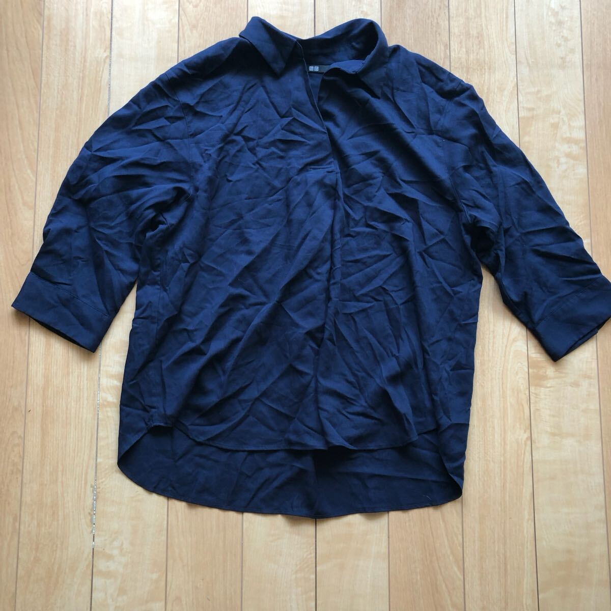 ユニクロ レーヨンスキッパーブラウス 237-1-11 レディース XL ネイビー拍卖