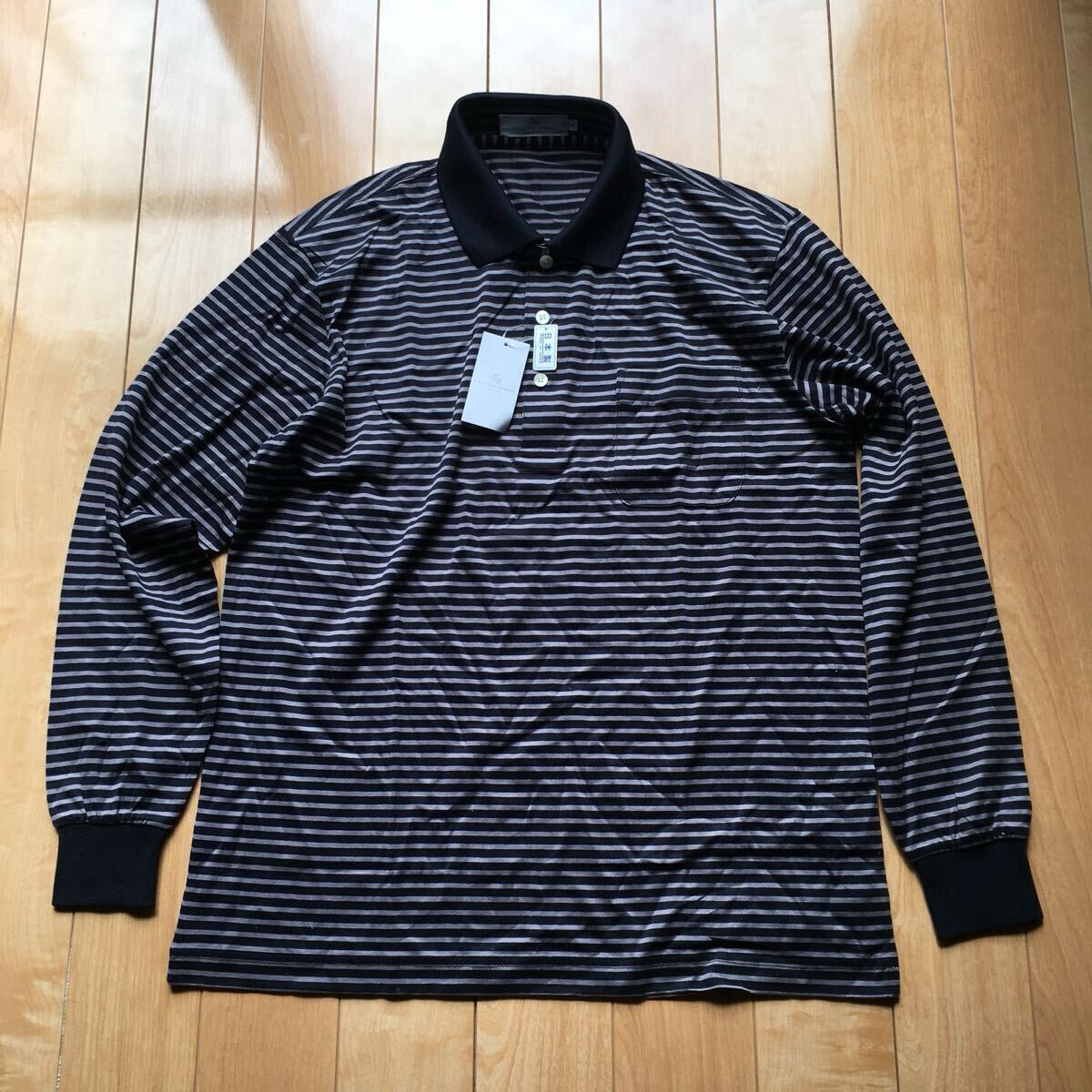 タグ付き CHESTER BARRIE ポロシャツ 204-1-6 メンズ L ボーダー拍卖