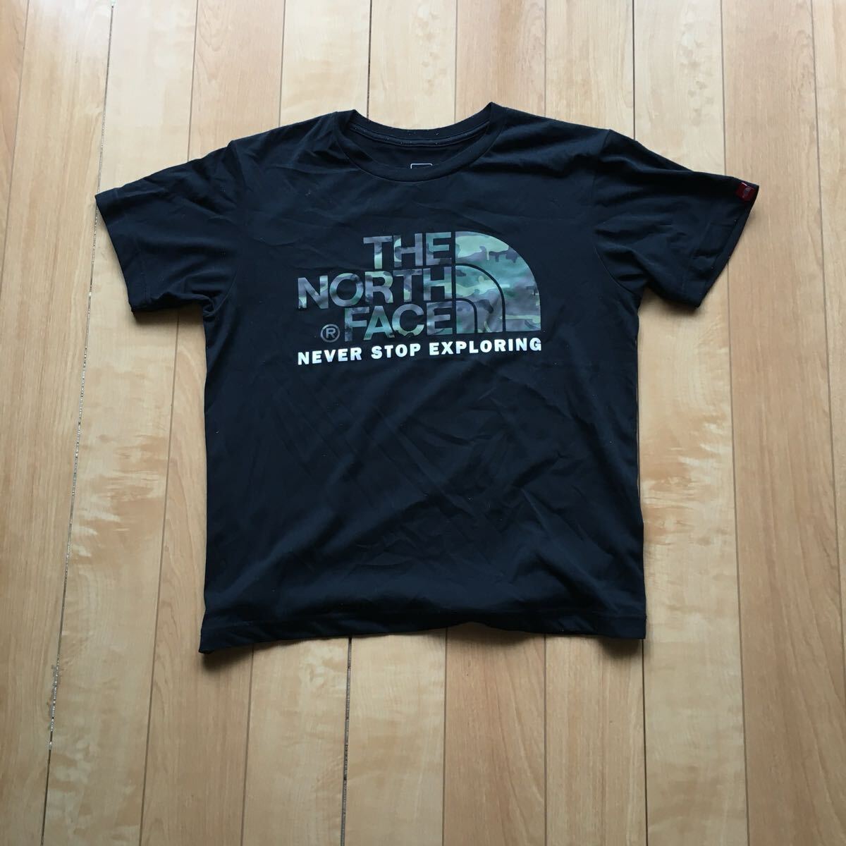 ザノースフェイス カモロゴTシャツ 243-1-34 ブラック S 迷彩 グランピング クライミング拍卖