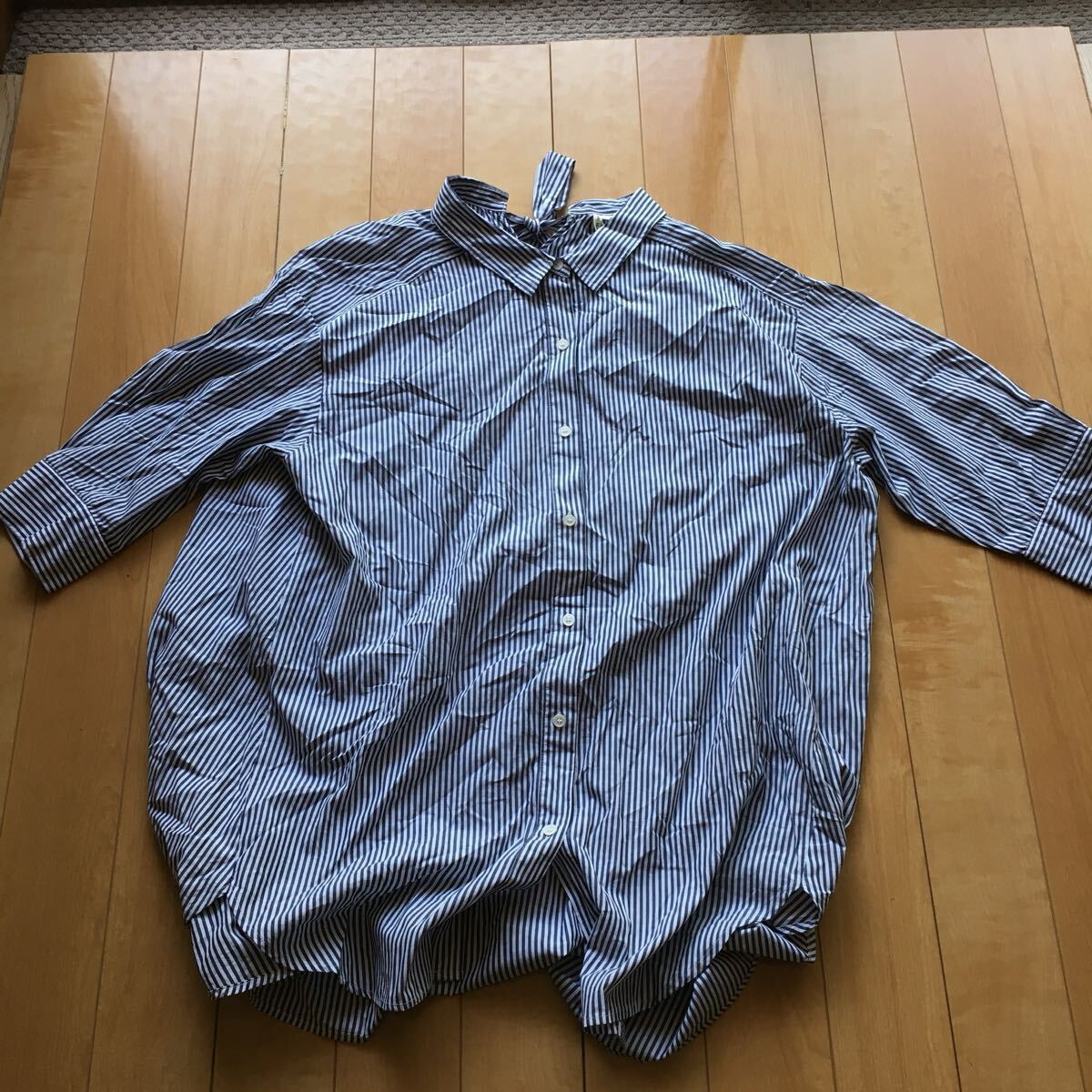 エイチケーワークスロンドン バックリボンブラウス 239-1-5 レディース LL ストライプ拍卖