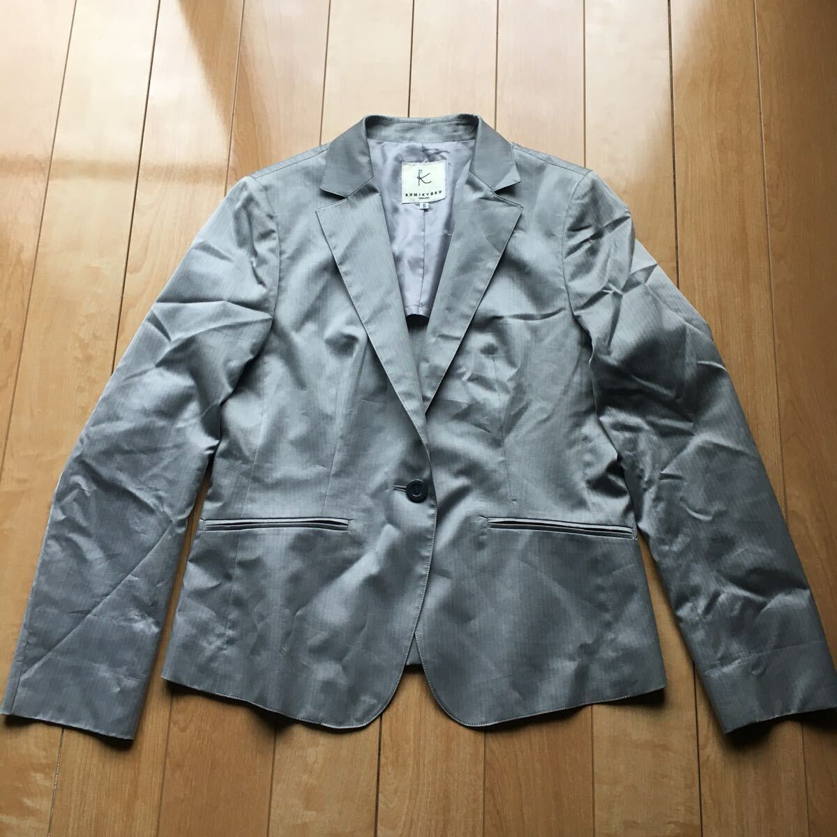 クミキョク テーラードジャケット 211-1-28 レディース 5 グレー オンワード樫山拍卖