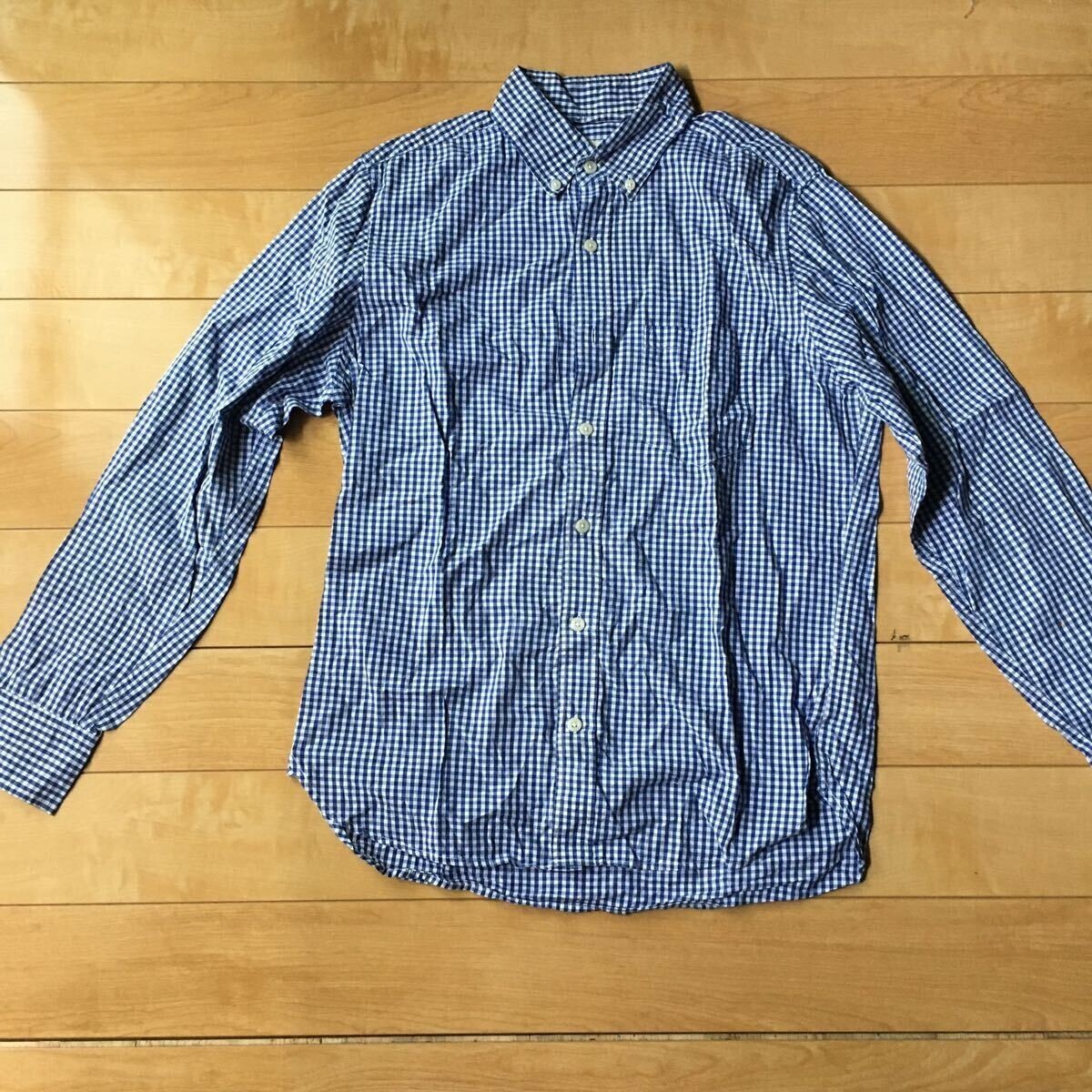 ハーバード ボタンダウンシャツ 587-1-313 メンズ M ブルー ホワイト ギンガムチェック拍卖