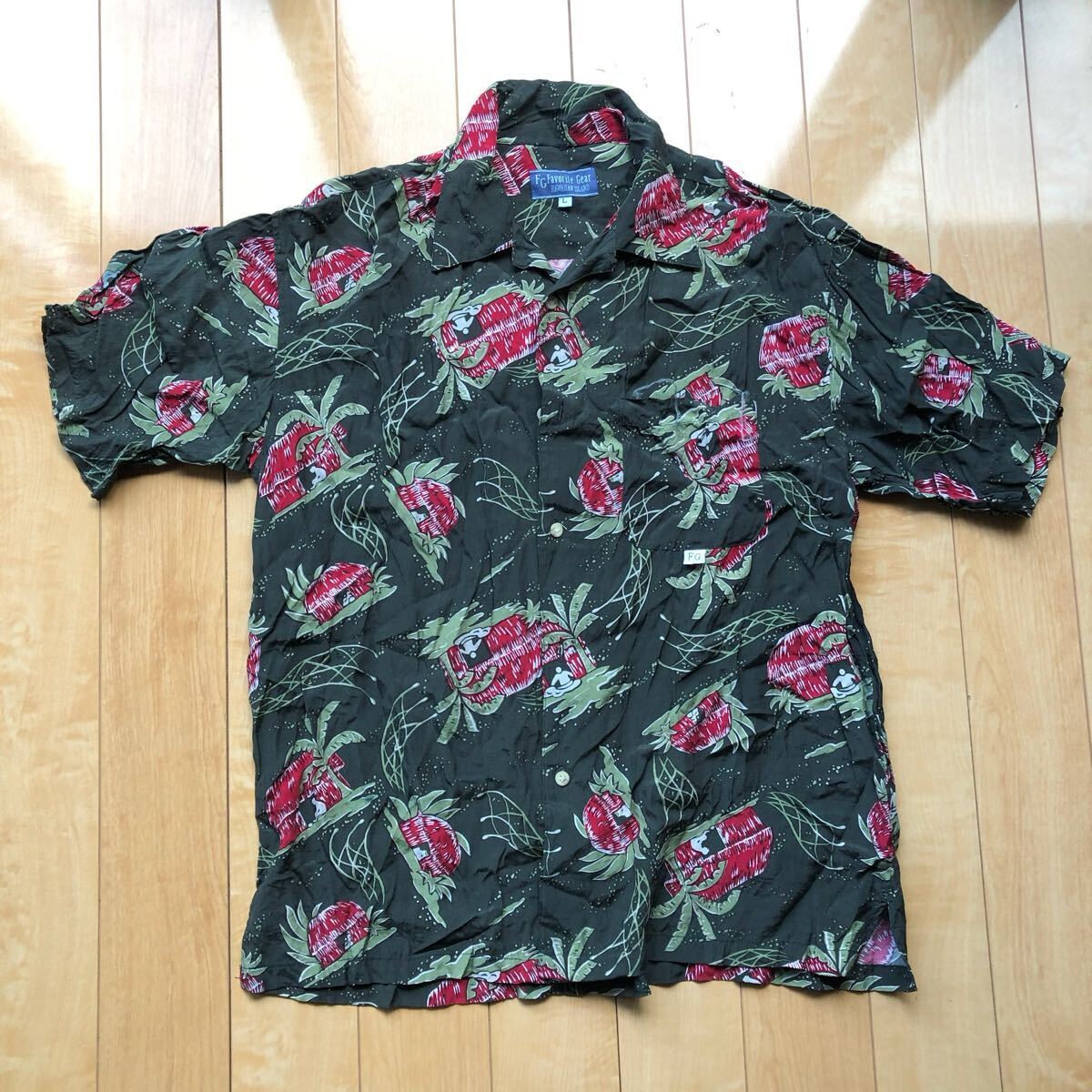 FAVORITE GEAR オープンカラーシャツ 241-1-30 メンズ L カーキ 海 ヤシの木拍卖
