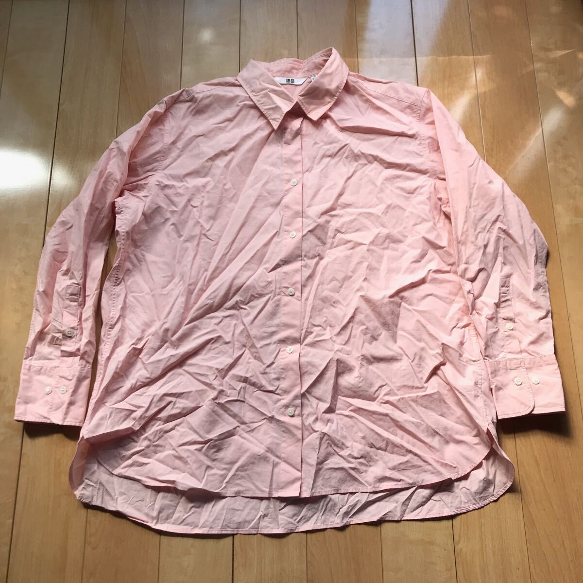 ユニクロ コットンシャツ 定価2990円+税 569-1-429 レディース XL ピンク拍卖