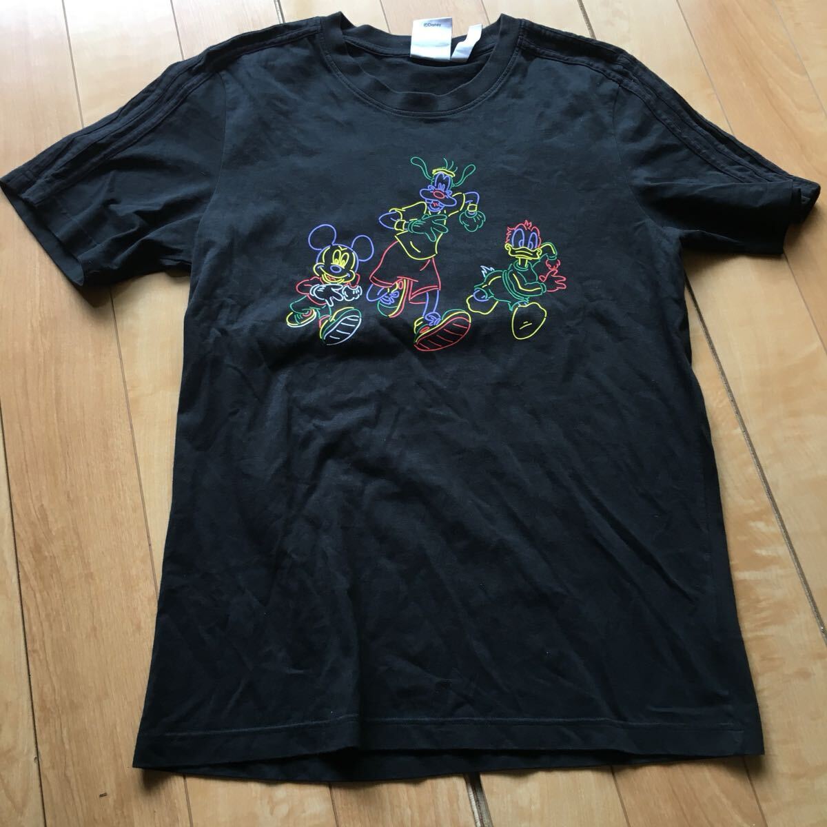 アディダスオリジナルス×ディズニー コラボTシャツ 232-1-21 メンズ L ブラック ミッキー トレフォイル拍卖