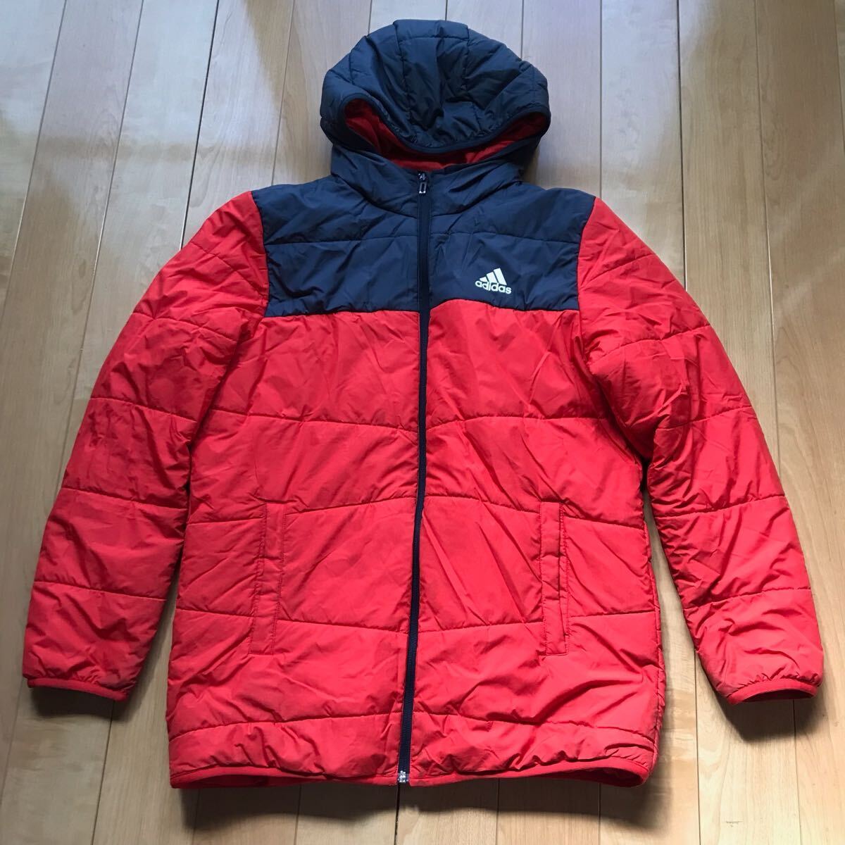 アディダス 中綿ジャケット 148-6-307 レッド 160cm拍卖