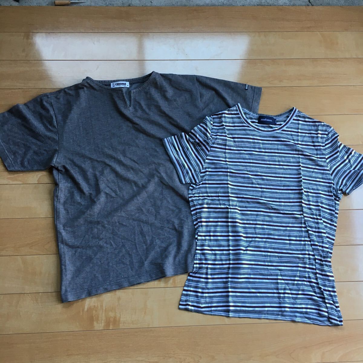 レノマ ニューヨーカー カットソー2枚セット 228-1-115 レディース M ボーダー グレー拍卖