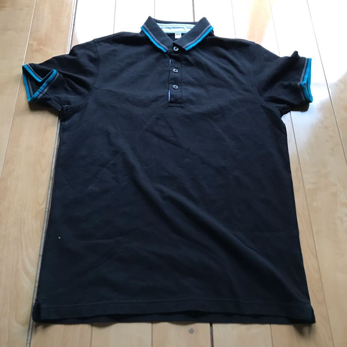 ユニクロ ドライカノコポロシャツ 定価1990円+税 172-1-319 メンズ L ブラック拍卖