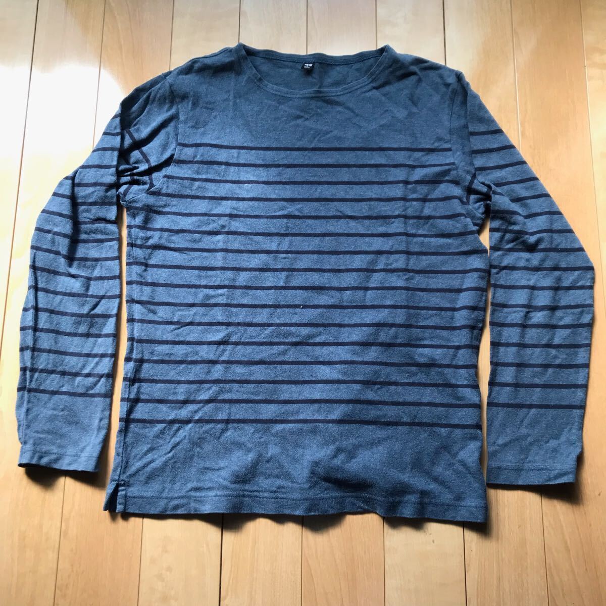 ユニクロ ウォッシュボーダーT 定価1990円+税 569-1-419 メンズ M拍卖