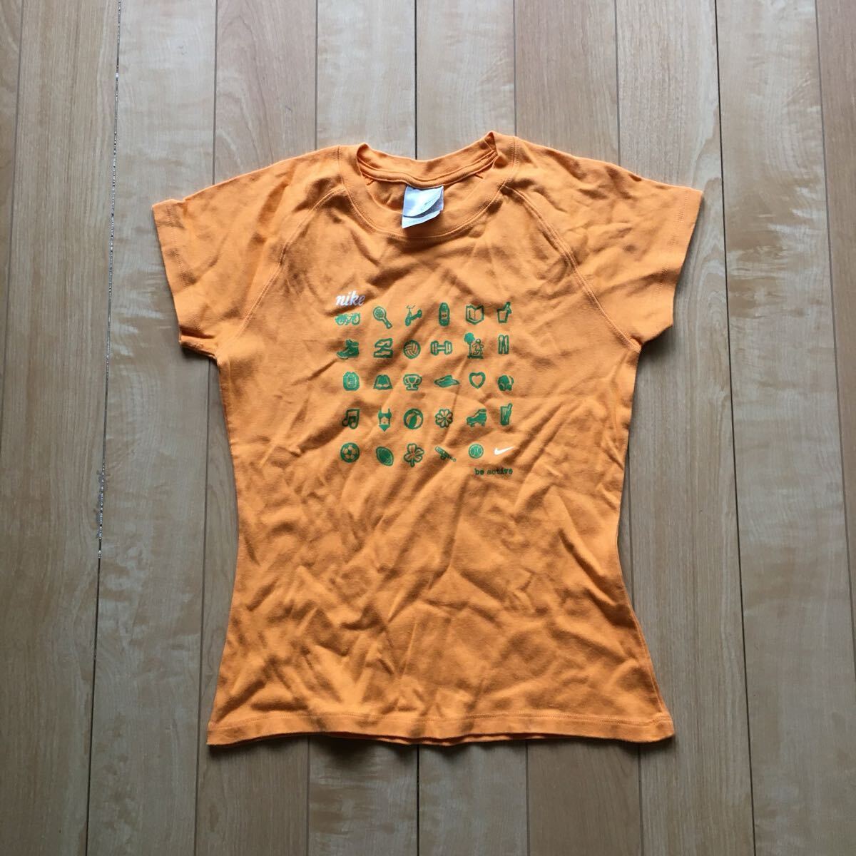 ナイキ コットンTシャツ 243-1-75 レディース L オレンジ スポーツ ジム拍卖