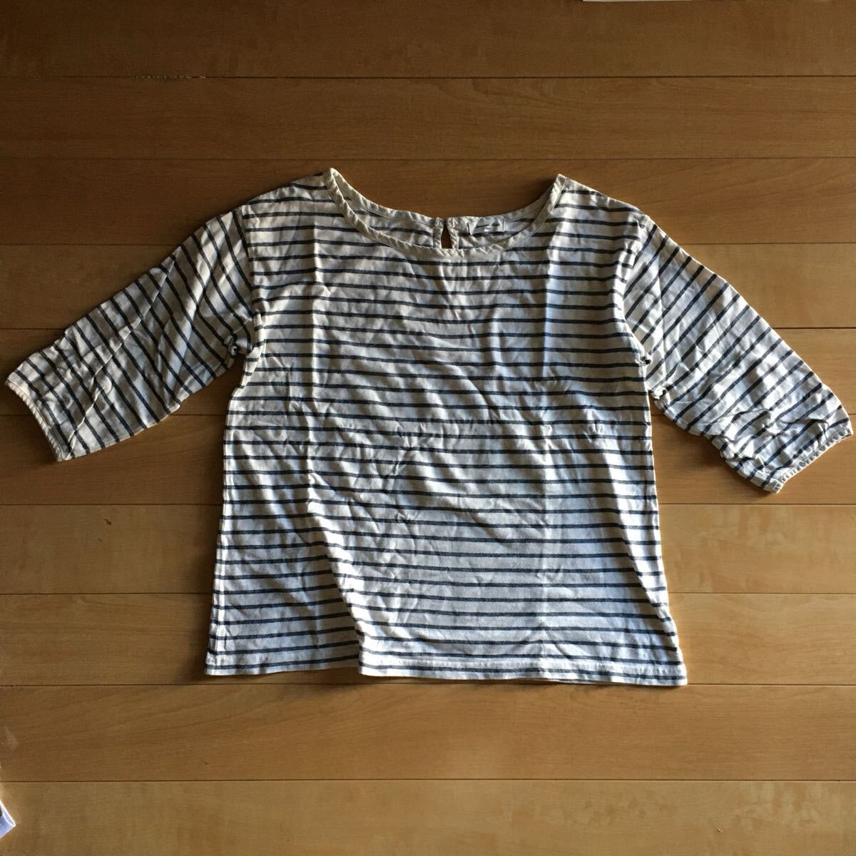 サマンサモスモス リネン混カットソー 226-1-51 レディース M ホワイト ボーダー SM2拍卖