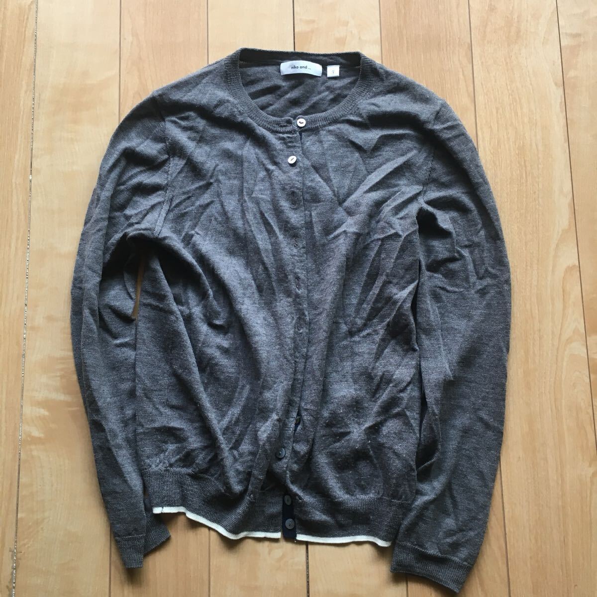 ニコアンド ウールカーディガン 237-1-75 レディース 3 ダークグレー拍卖