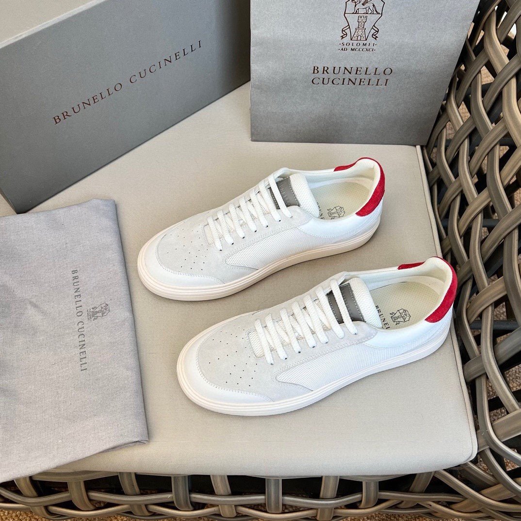 ホワイト27.0cm/44★送料無料★ブルネロクチネリメンズスニーカー、ニットメッシュ&スエード、TPU+PUソール、軽量通気性ポーツシューズ拍卖