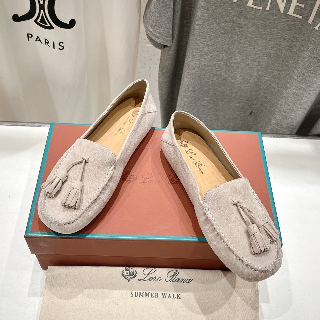 ベージュ23.5cm ★送料無料★ロロピアーナレディース サマーウォーク スエード タッセル ローファー, スエードレザーコンフォートソー拍卖