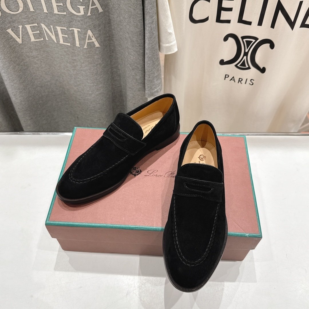 ブラック26.0cm★送料無料★ロロピアーナ Loro Pianメンズスエード ペニーローファー, 本革, ビジネスシューズ, 快適インソール拍卖