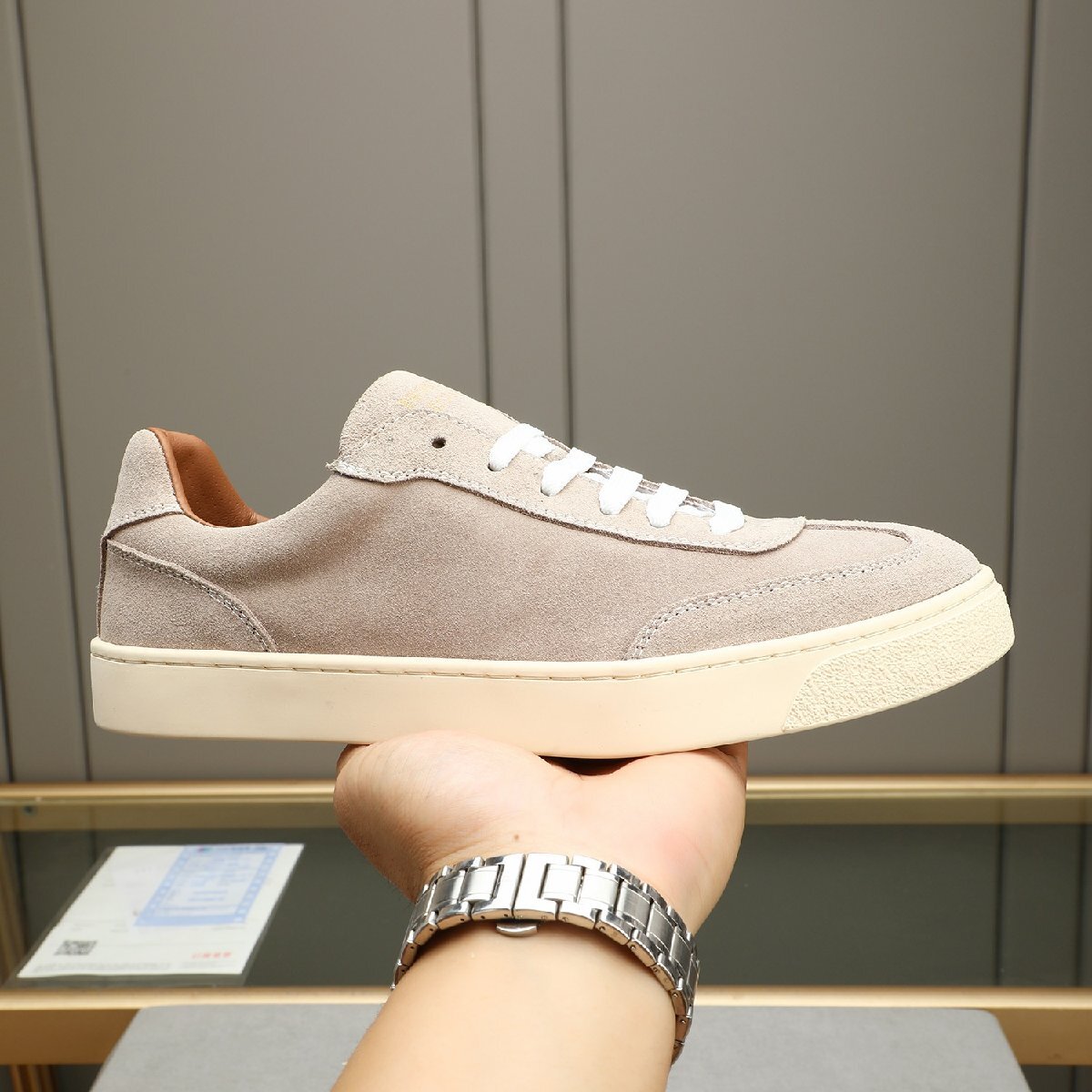 27.0cm★送料無料【新品】★ブルネロクチネリ★スエード スニーカー, カーフレザー, ラバーソール カジュアルシューズ, 通気性抜群拍卖