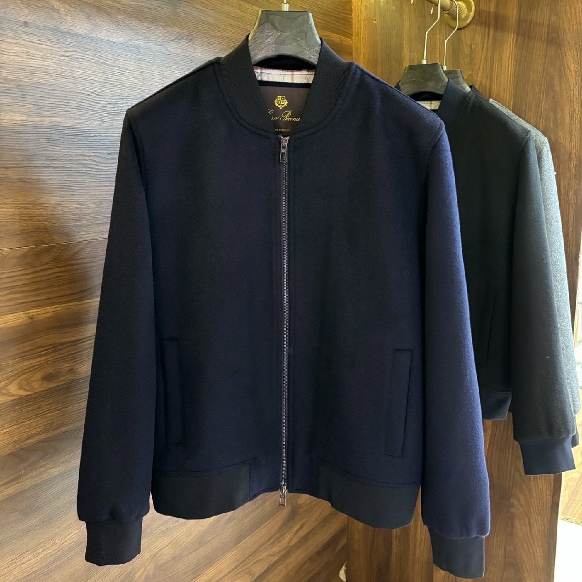 ネイビーL★送料無料★ロロピアーナLoro Piana★メンズ ウールコート, 秋冬 ビジネスカジュアル, ラムウール&カシミア,ホーンボタン付き拍卖