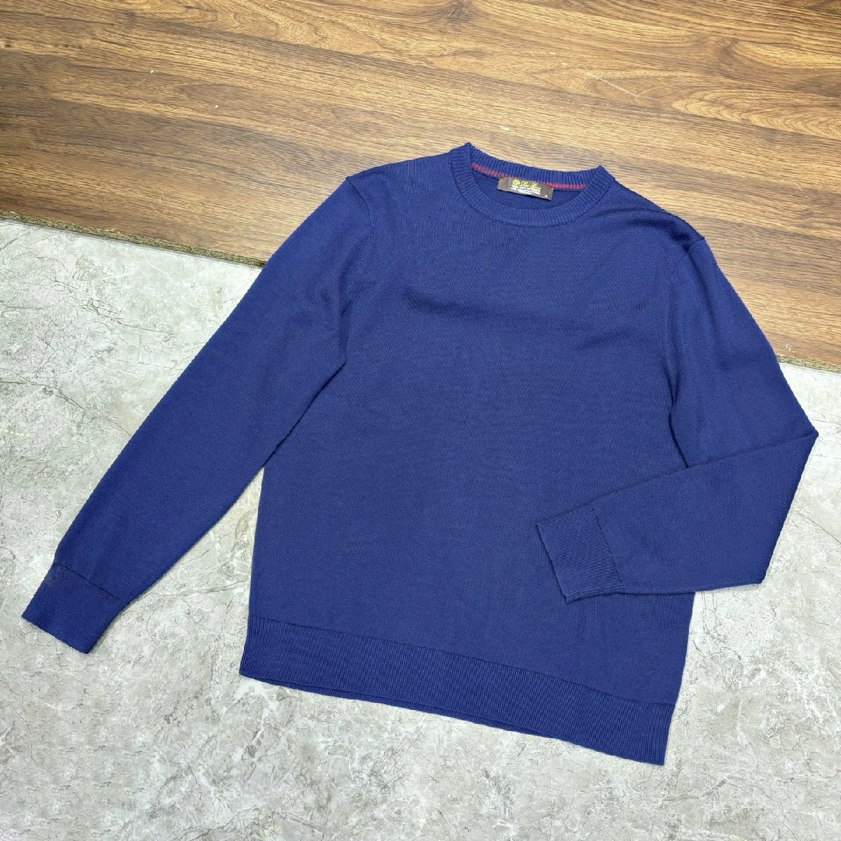 ブルーXL【送料無料】★Loro Pianaロロピアーナ ★メンズ クラシック クルーネック 100%ウール セーター, ビジネスカジュアル拍卖