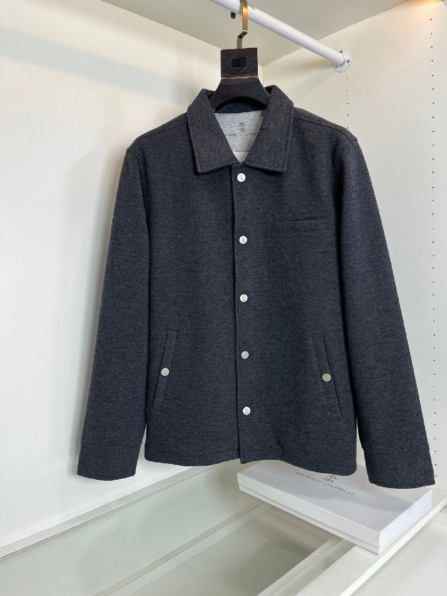 グレーXXL●数量限定●在庫限り【送料無料】ブルネロ クチネリ メンズ クラシックジャケット, ウール&カシミア混, スタンダードカラー拍卖