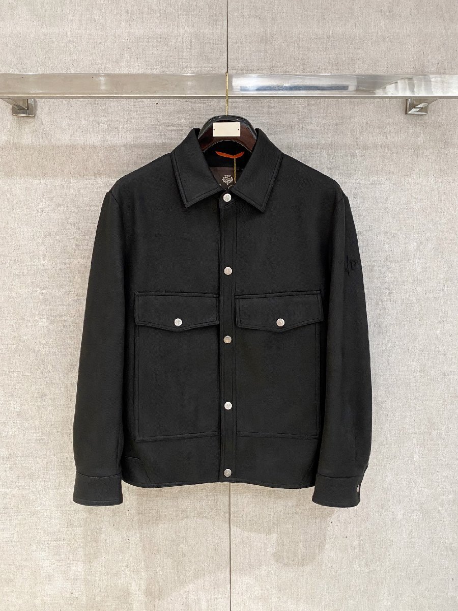 ブラックXXL★送料無料★ロロピアーナ Loro Piana メンズ カジュアル ジャケット, チェック柄裏地付き, スナップボタン, フラップポケット,拍卖