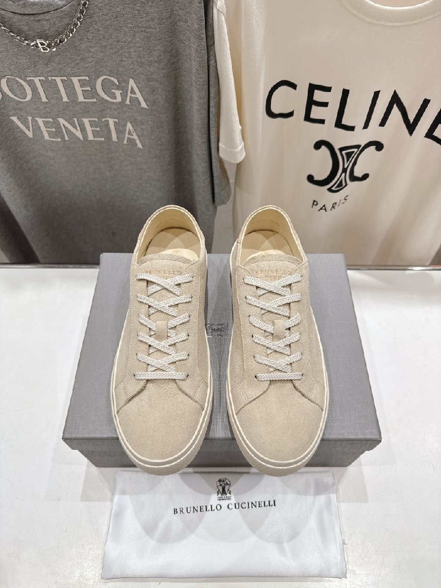 ベージュ26.0 cm★送料無料【新品】★ブルネロクチネリ★メンズ スエードスニーカー,天然ゴムソール, カジュアルシューズ拍卖