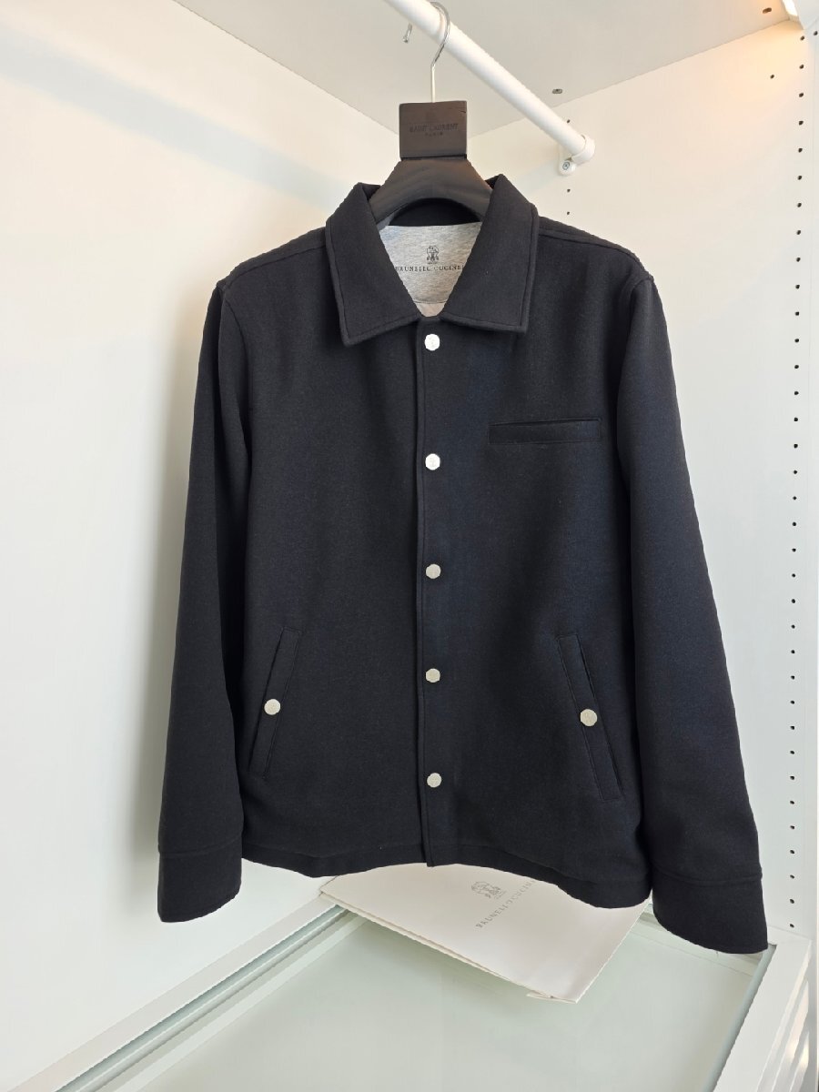 ブラックXL★数量限定★在庫限り【送料無料】★ブルネロクチネリ ★メンズ ウールブレンド カジュアルジャケット、シンプルデザイン、フ拍卖