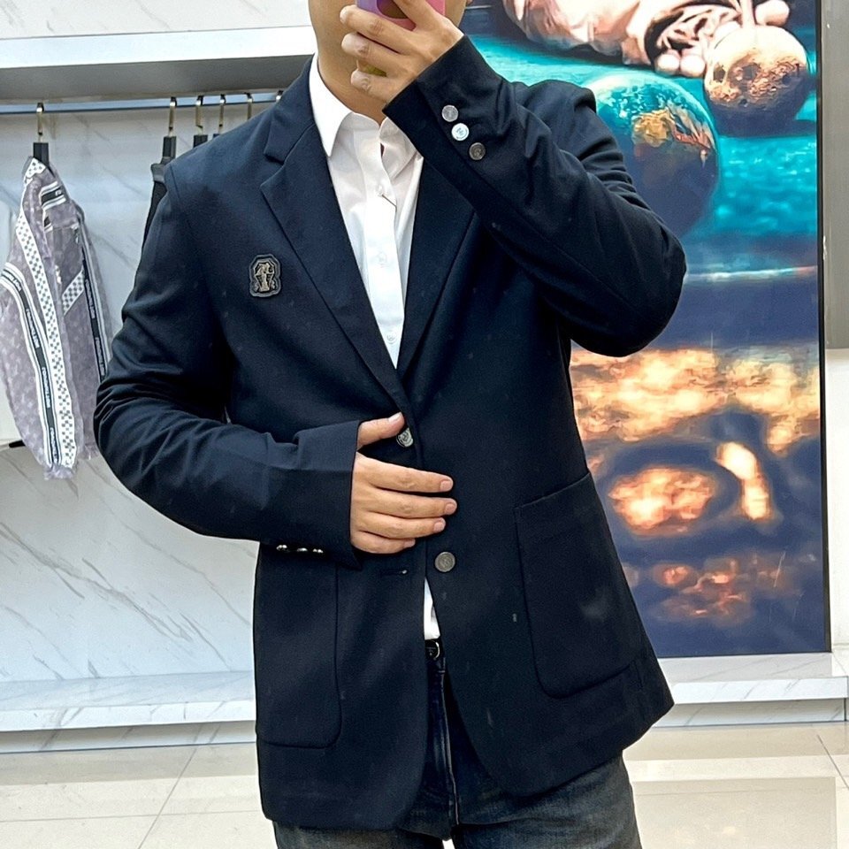 ブラックXL【送料無料】BRUNELLO CUCINELLIメンズ モダール混 ビジネスジャケット, 2ボタン, スリムフィット, カジュアルフォーマル拍卖