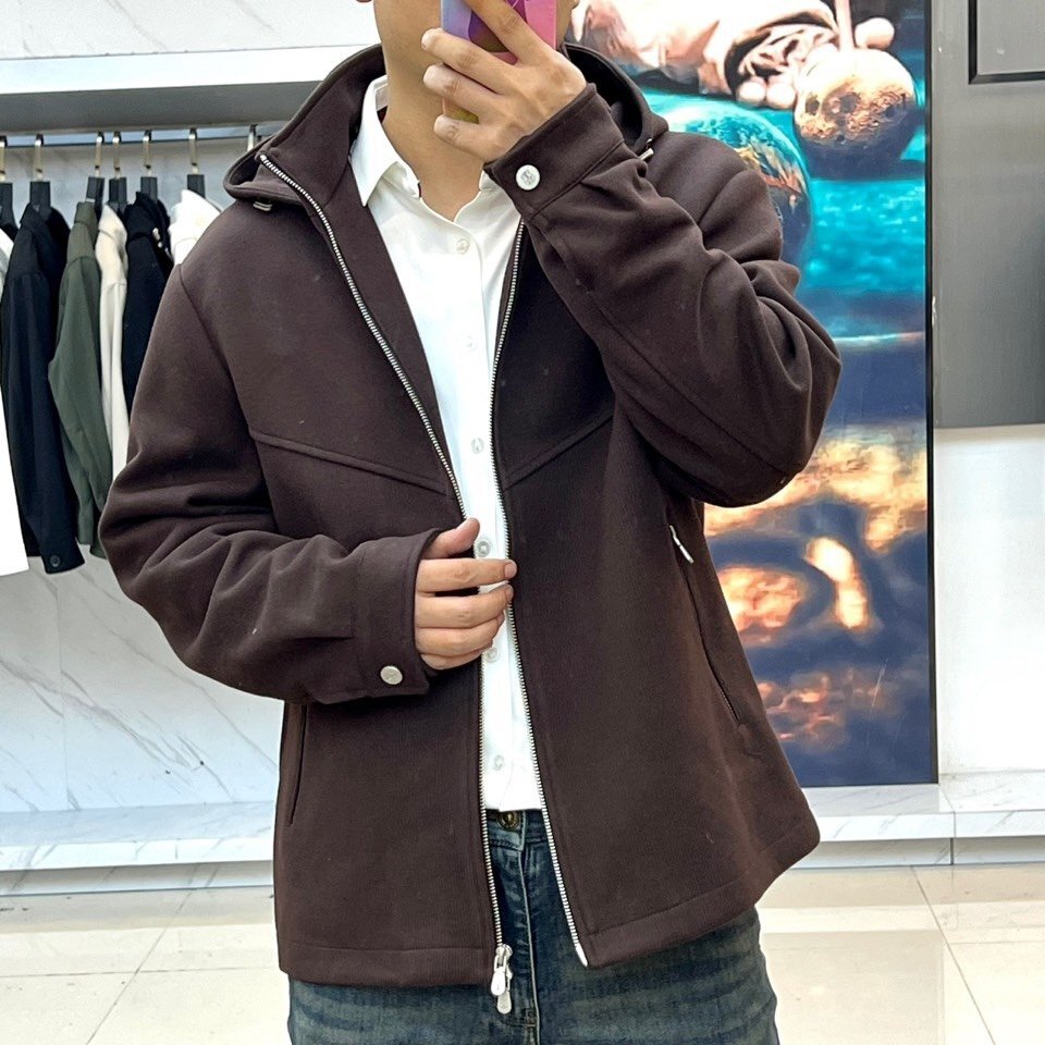 カフェXXL★送料無料★ブルネロクチネリ★メンズフード付きジャケット,ジップアップ,カジュアル ビジネス,秋冬コレクション,ストライプ裏拍卖