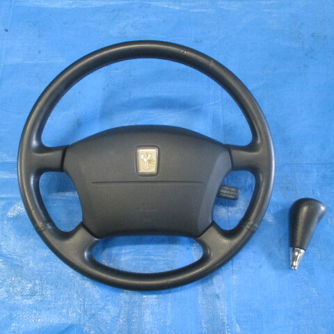 ⑦ 平成12年 トヨタ センチュリー GZG50 純正 レザー ステアリング ハンドル シフトノブ ※モジュール/インフレーター欠品拍卖